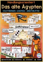 Vorschau - Arbeitsblätter - Altes Ägypten | 5 Interaktive Legespiele - Klettübungen - Arbeitsblätter - Deckblatt