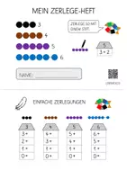 Vorschau - Arbeitsblätter - Lernheft: Die Zahlen 3, 4, 5 und 6 zerlegen (14 AB DIN A5 mit Lernvideolink) - Deckblatt