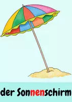 Vorschau - Bildkarten - Freebie Bildkarten Am Strand (in Silbenschreibweise) - Seite 1