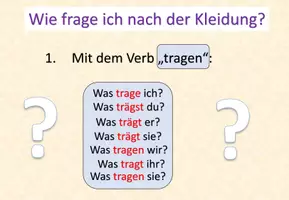 Vorschau - Präsentationen/Tafelbilder - Animierte Erklärpräsentation "Was trage ich? Was habe ich an?" Kleidung beschreiben - DaZ - Seite 2