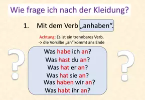 Vorschau - Präsentationen/Tafelbilder - Animierte Erklärpräsentation "Was trage ich? Was habe ich an?" Kleidung beschreiben - DaZ - Seite 3