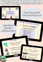 Vorschau - Präsentationen/Tafelbilder - Animierte Erklärpräsentation "Was trage ich? Was habe ich an?" Kleidung beschreiben - DaZ - Deckblatt