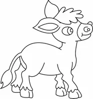 Aperçu - Matériel pour travaux manuels / dessin - Coloriage Animal Âne - Page 1