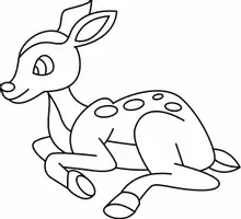 Aperçu - Matériel pour travaux manuels / dessin - Coloriage Animal Biche - Page 1