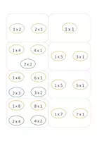 Aperçu - Jeux - Jeu Flashcards - Produits des multiplications - Page 1