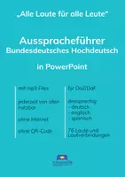 Vorschau - Unterrichtsreihen - DaZ/DaF Aussprache Hochdeutsch mp3 in pptx - Deckblatt