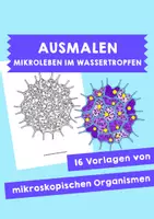 Vorschau - Mal- und Bastelvorlagen - Ausmalen – Mikroleben im Wassertropfen - Deckblatt