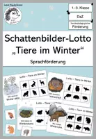 Vorschau - Spiele - Sprachförderung "Tiere im Winter": Schattenbilder-Lotto (DaZ/DaF) - Deckblatt