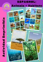 Aperçu - Jeux - Classification des animaux dans leurs habitats avec de vraies photos en ESPAGNOL - Clasificación Animales en sus Hábitats con Fotos Reales - Page de couverture