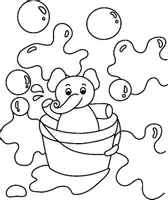Aperçu - Matériel pour travaux manuels / dessin - Coloriage Éléphant - Page 2