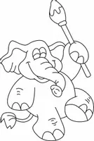 Aperçu - Matériel pour travaux manuels / dessin - Coloriage Éléphant - Page 3