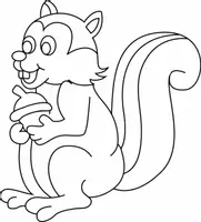 Aperçu - Matériel pour travaux manuels / dessin - Coloriage Écureuil - Page 2