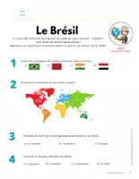 Aperçu - Feuilles d'exercices - Vidéo + questionnaire sur le Brésil - Page 1
