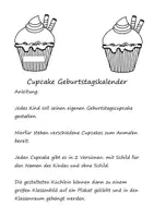 Vorschau - Mal- und Bastelvorlagen - Geburtstagskalender Cupcakes für den Klassenraum - Seite 1