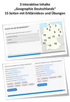 Vorschau - Videos - H5P (interaktive Übungen) "Geographie Deutschlands" - Seite 1