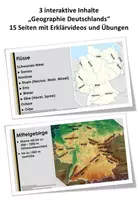 Vorschau - Videos - H5P (interaktive Übungen) "Geographie Deutschlands" - Deckblatt