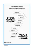 Vorschau - Arbeitsblätter - Bauernhof-Diktat - Deckblatt