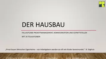 Vorschau - Präsentationen/Tafelbilder - Übungsaufgabe Schnittstellen, Kommunikation, Projektmanagement - Deckblatt