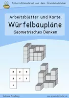 Vorschau - Fördermaterial/Inklusion - Kartei: Würfel-Baupläne (Geometrie) - Deckblatt
