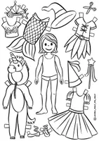 Vorschau - Arbeitsblätter - Ausmalbilder/Bastelvorlagen Anziehpuppen "Fasching & Karneval" - Seite 3