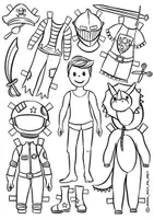 Vorschau - Arbeitsblätter - Ausmalbilder/Bastelvorlagen Anziehpuppen "Fasching & Karneval" - Seite 2