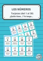 Vorschau - Spiele - Juego de cartas: Yo tengo...Los números (del 1 al 30) - Deckblatt