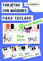 Vista previa - Hojas de trabajo - Musica 🎶 Tarjetas con imágenes para teclado 🎹 FA# MENOR - Portada