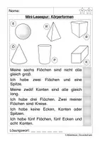 Aperçu - Feuilles d'exercices - Mini-Lesespur: Körperformen - Page 2