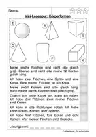Aperçu - Feuilles d'exercices - Mini-Lesespur: Körperformen - Page 3