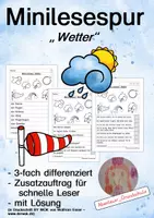 Aperçu - Feuilles d'exercices - Mini-Lesespur: Wetter - Page de couverture