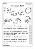 Aperçu - Feuilles d'exercices - Mini-Lesespur: Wetter - Page 3