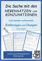 Vorschau - Arbeitsblätter - Deutsch: Satzreihen, Satzgefüge, Konjunktionen - Materialpaket - Seite 1