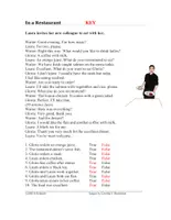 Aperçu - Feuilles d'exercices - In a Restaurant English Reading (Anglais) - Page 1