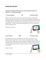 Aperçu - Texte - Restaurant Reviews English Reading (Anglais) - Page de couverture