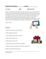 Aperçu - Texte - Restaurant Reviews English Reading (Anglais) - Page 1