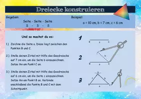 Vorschau - Poster - Dreiecke konstruieren - Lernposter | Mathe Klasse 6/7 - Seite 2