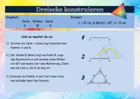 Vorschau - Poster - Dreiecke konstruieren - Lernposter | Mathe Klasse 6/7 - Seite 3