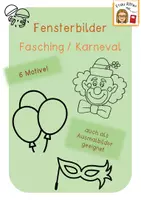 Vorschau - Mal- und Bastelvorlagen - Kunst / Fasching Ausmalbilder - Fensterbilder / Karneval - Deckblatt