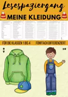 Vorschau - Arbeitsblätter - Lesespaziergang Meine Kleidung (Klassen 1 bis 4) - Deckblatt