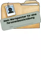 Vorschau - Mal- und Bastelvorlagen - Personenbeschreibung: Wortspeicher-Flipbook - Seite 1