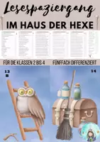 Vorschau - Arbeitsblätter - Lesespaziergang Im Haus der Hexe (Klassen 2 bis 4) - Deckblatt