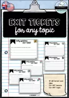 Vorschau - Arbeitsblätter - Exit tickets - For any lesson / topic - Deckblatt