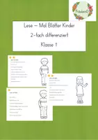Vorschau - Arbeitsblätter - Lese- Mal Blätter Kinder differenziert - Deckblatt
