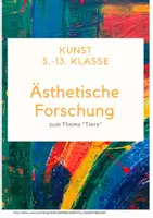 Vorschau - Unterrichtsreihen - Kunst: Ästhetische Forschung (Thema Tiere, Zeichnen) + Reihenplanung - Deckblatt