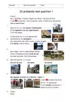 Vorschau - Arbeitsblätter - Leseverstehen u. Wortschatzerarbeitung: Je présente mon quartier (A1) - Seite 1