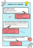 Vorschau - Arbeitsblätter - Working with cartoons / mündliche Prüfung Cartoons - Deckblatt