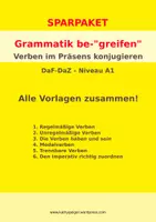 Vorschau - Stationenlernen - Sparpaket Deutsche Verben im Präsens richtig konjugieren für DaF-DaZ Niveau A1 - Deckblatt