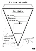 Vorschau - Mal- und Bastelvorlagen - Steckbrief-Girlande zum Kennenlernen - Aufhängen in der Klasse - Seite 2