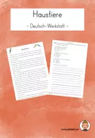 Vorschau - Arbeitsblätter - Haustiere - Deutsch-Werkstatt - Deckblatt