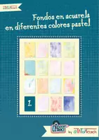 Vista previa - Elementos para la creación de materiales - Clipatrs • Fondos en Formato DIN A 4 • en acuarela en diferentes colores pastel - Portada